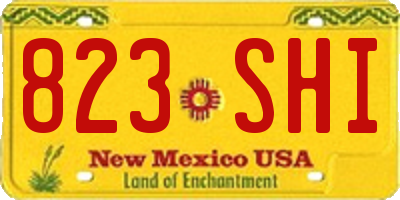 NM license plate 823SHI