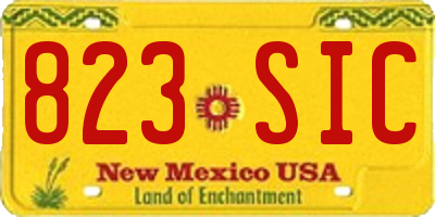 NM license plate 823SIC