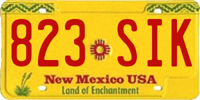 NM license plate 823SIK