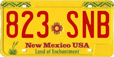 NM license plate 823SNB