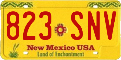 NM license plate 823SNV