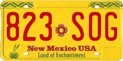 NM license plate 823SOG