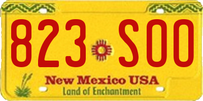 NM license plate 823SOO