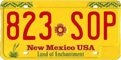 NM license plate 823SOP