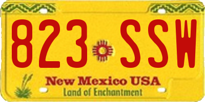NM license plate 823SSW