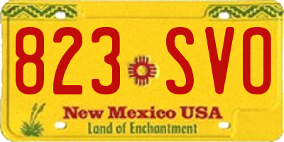 NM license plate 823SVO