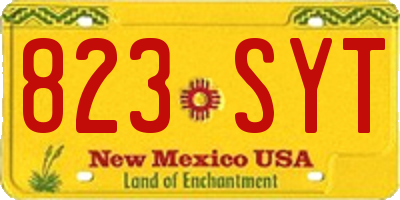NM license plate 823SYT