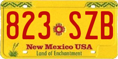 NM license plate 823SZB