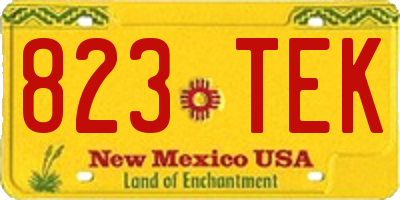 NM license plate 823TEK