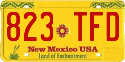 NM license plate 823TFD