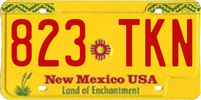 NM license plate 823TKN