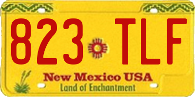 NM license plate 823TLF