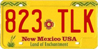 NM license plate 823TLK