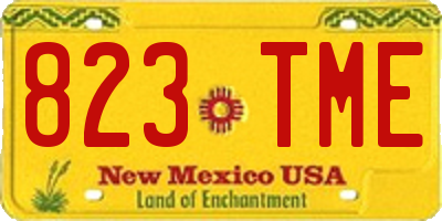 NM license plate 823TME