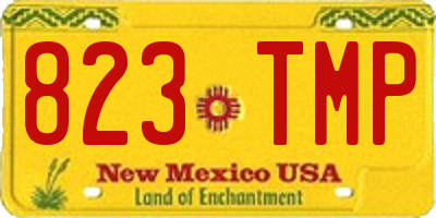 NM license plate 823TMP