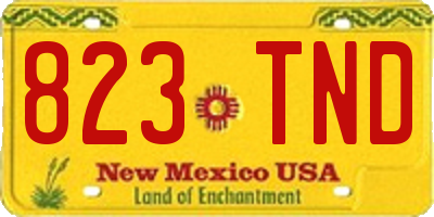 NM license plate 823TND