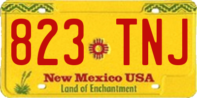 NM license plate 823TNJ