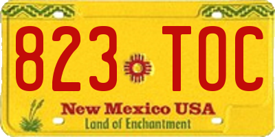 NM license plate 823TOC