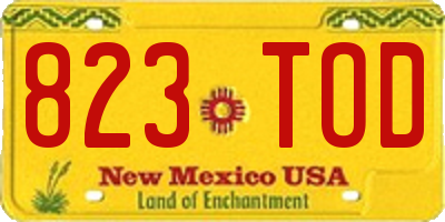 NM license plate 823TOD