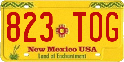 NM license plate 823TOG