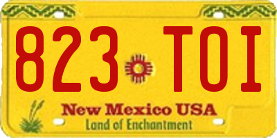 NM license plate 823TOI