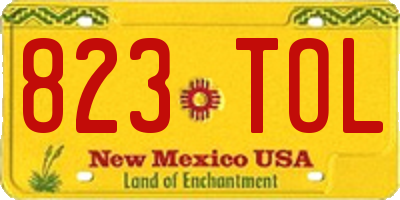 NM license plate 823TOL