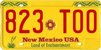 NM license plate 823TOO