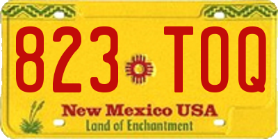 NM license plate 823TOQ