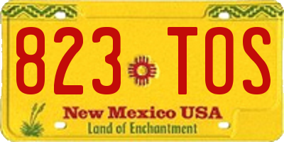NM license plate 823TOS