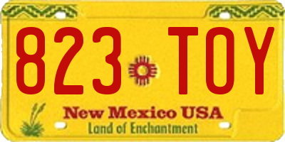 NM license plate 823TOY
