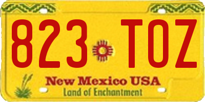 NM license plate 823TOZ
