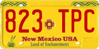 NM license plate 823TPC