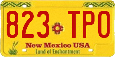 NM license plate 823TPO