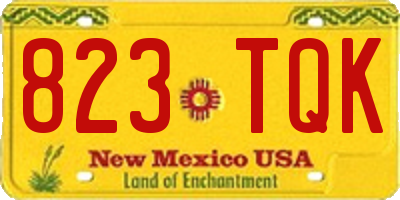 NM license plate 823TQK