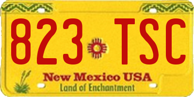 NM license plate 823TSC
