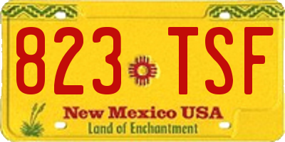 NM license plate 823TSF