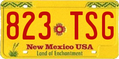 NM license plate 823TSG