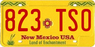 NM license plate 823TSO