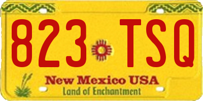 NM license plate 823TSQ