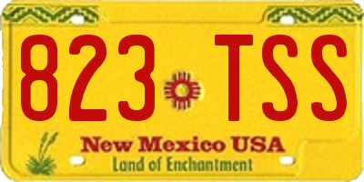 NM license plate 823TSS