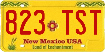 NM license plate 823TST