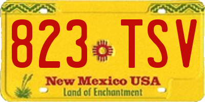 NM license plate 823TSV