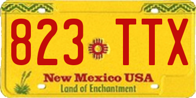 NM license plate 823TTX