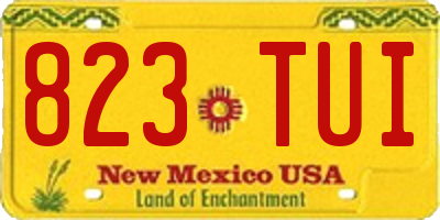 NM license plate 823TUI