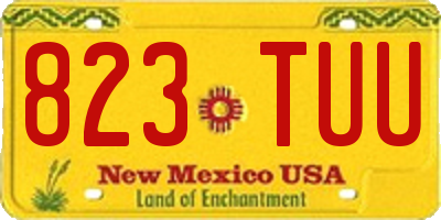 NM license plate 823TUU