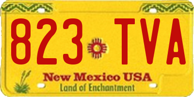 NM license plate 823TVA