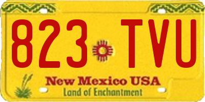 NM license plate 823TVU