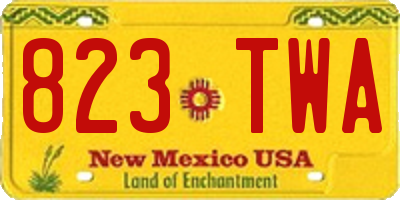 NM license plate 823TWA