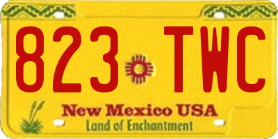 NM license plate 823TWC