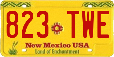 NM license plate 823TWE